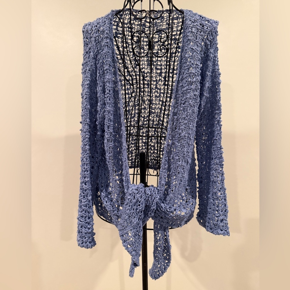 Blue Open-Knit‎ Women's Sweater